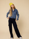 Meisjes Pants van LOOXS 10Sixteen in de kleur Dark navy in maat 170-176.