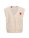 Meisjes Teddy Gilet van LOOXS Little in de kleur Dove white in maat 128-134.