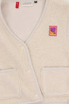 Meisjes Teddy Gilet van LOOXS Little in de kleur Dove white in maat 128-134.