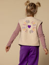 Meisjes Teddy Gilet van LOOXS Little in de kleur Dove white in maat 128-134.