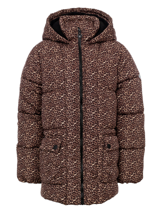 Meisjes Fake Down Outerwear Jacket van LOOXS Little in de kleur panther AO in maat 128.