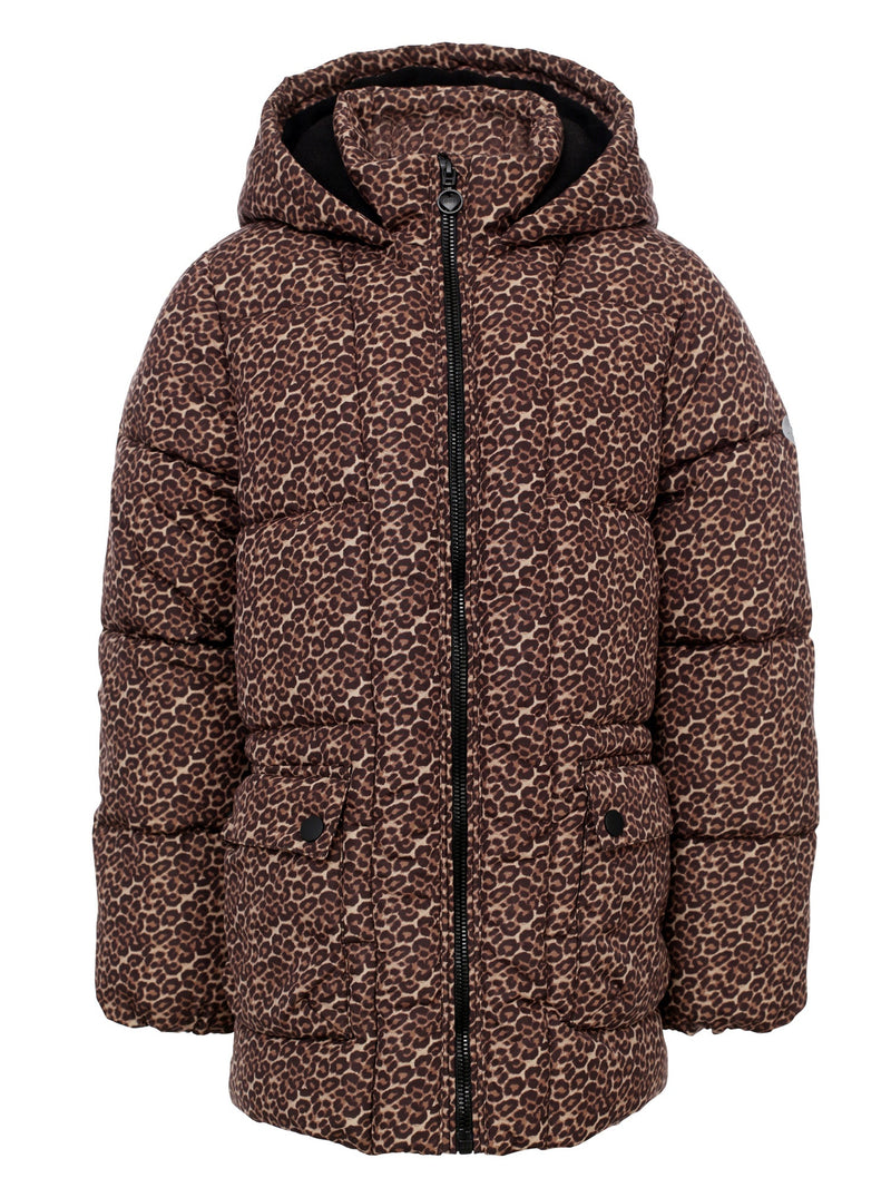 Meisjes Fake Down Outerwear Jacket van LOOXS Little in de kleur panther AO in maat 128.