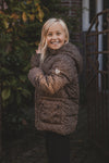 Meisjes Fake Down Outerwear Jacket van LOOXS Little in de kleur panther AO in maat 128.