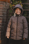 Meisjes Fake Down Outerwear Jacket van LOOXS Little in de kleur panther AO in maat 128.