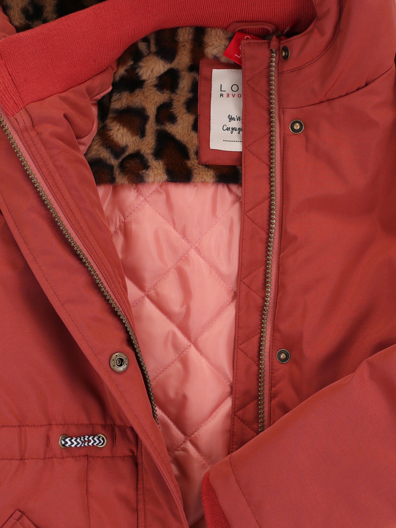 Meisjes Parka Outerwear Jacket van LOOXS Little in de kleur Terracotta in maat 128.
