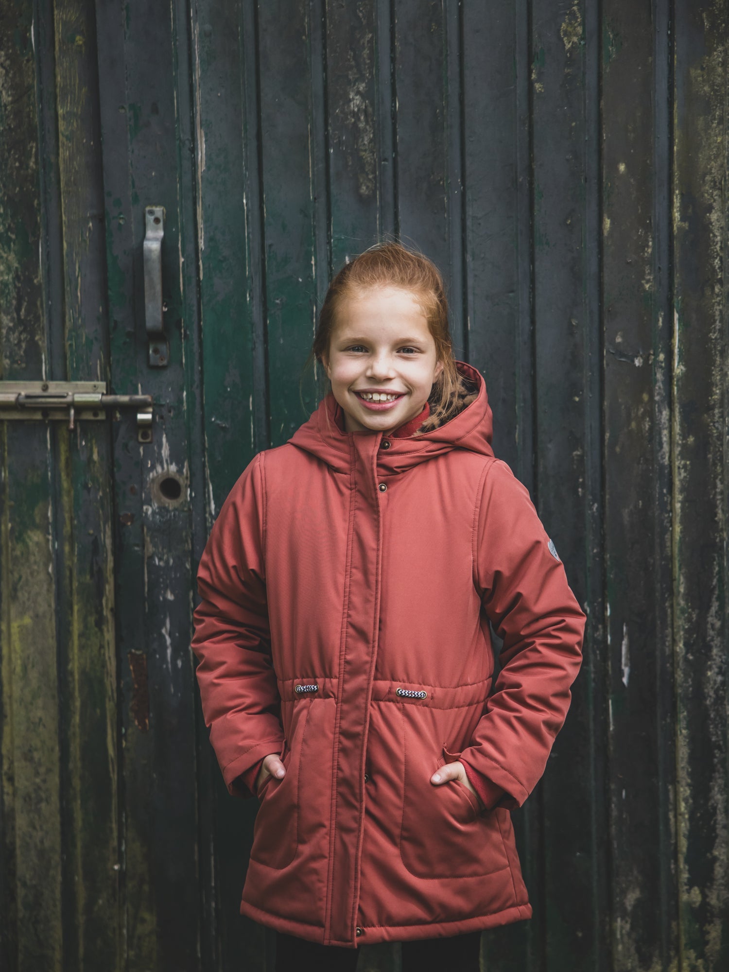 Meisjes Parka Outerwear Jacket van LOOXS Little in de kleur Terracotta in maat 128.