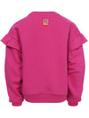 Meisjes Sweater With Ruffles van LOOXS Little in de kleur magenta pink in maat 128.