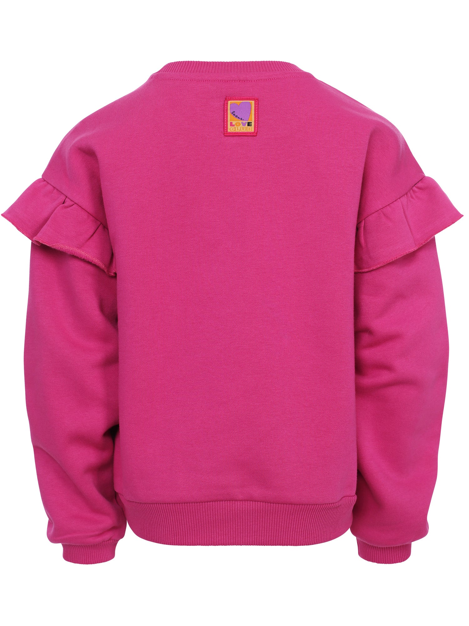 Meisjes Sweater With Ruffles van LOOXS Little in de kleur magenta pink in maat 128.