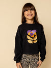 Meisjes Interlock Sweater van LOOXS Little in de kleur Graphite in maat 128.