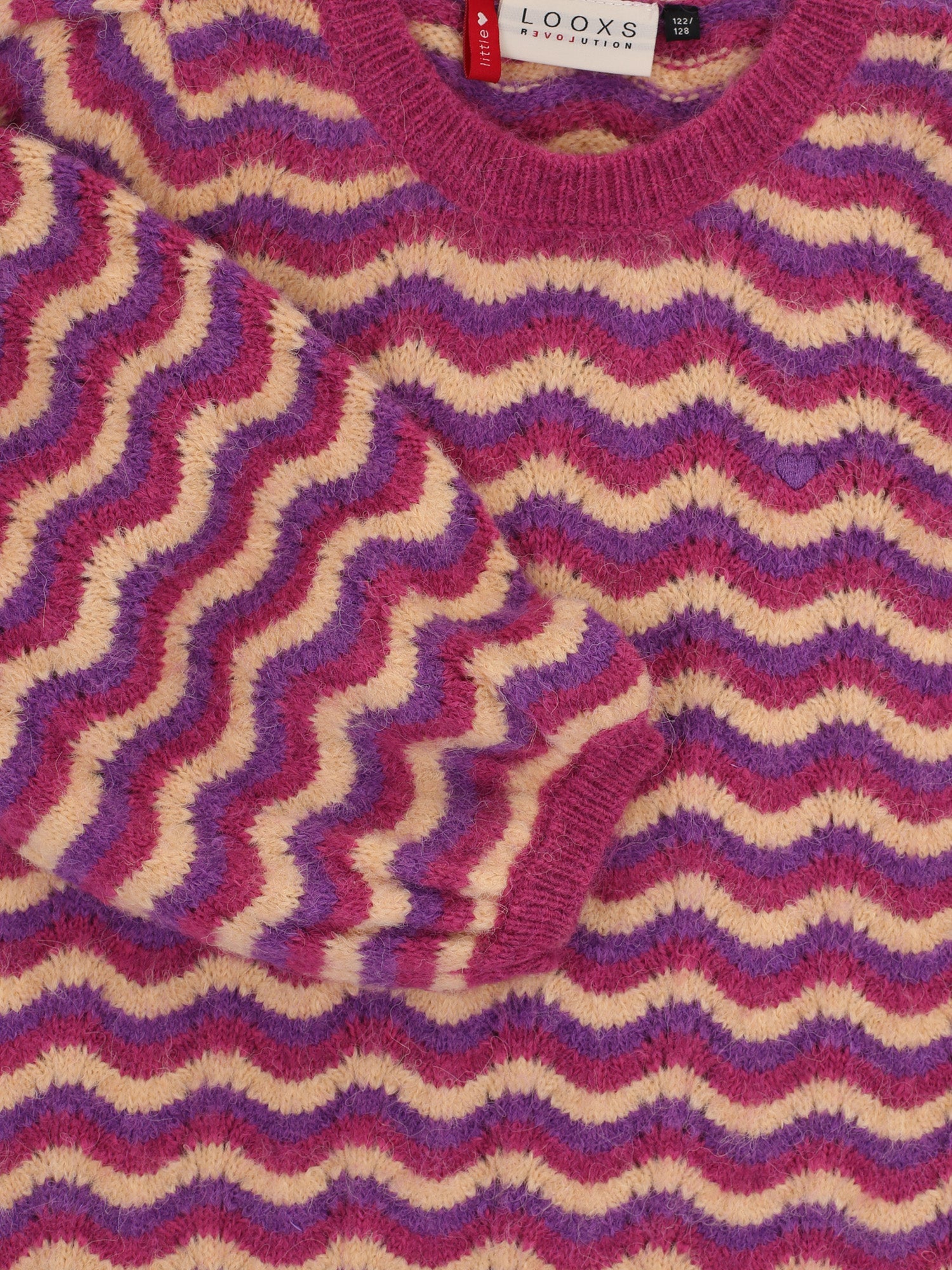 Meisjes Knit Sweater van LOOXS Little in de kleur multi stripe in maat 128.