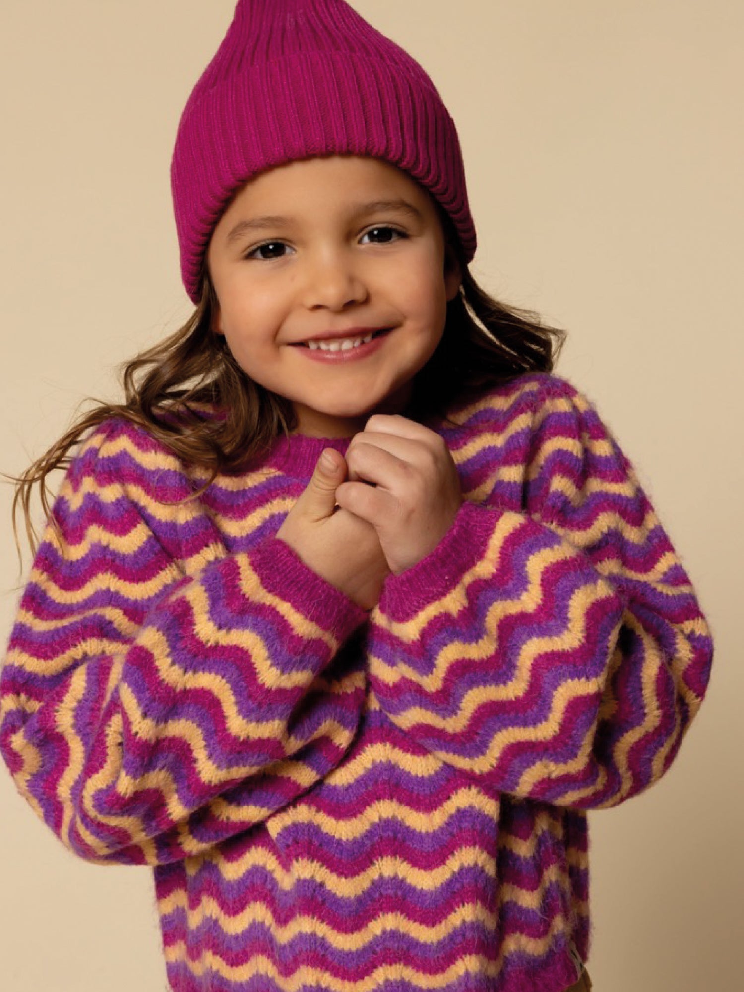 Meisjes Knit Sweater van LOOXS Little in de kleur multi stripe in maat 128.