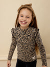 Meisjes Crinckle Top van LOOXS Little in de kleur sandy leopard in maat 128.