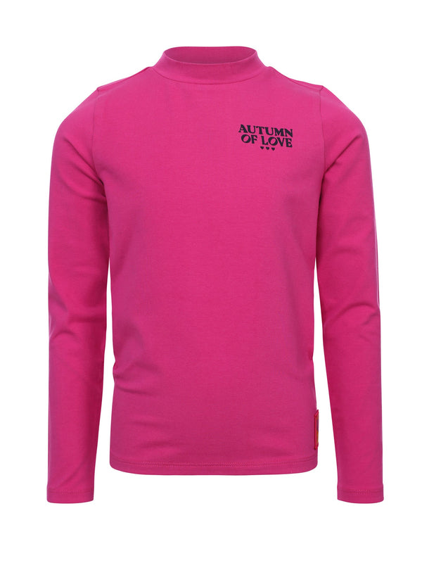 Meisjes T-Shirt Longsleeve van LOOXS Little in de kleur magenta pink in maat 128.