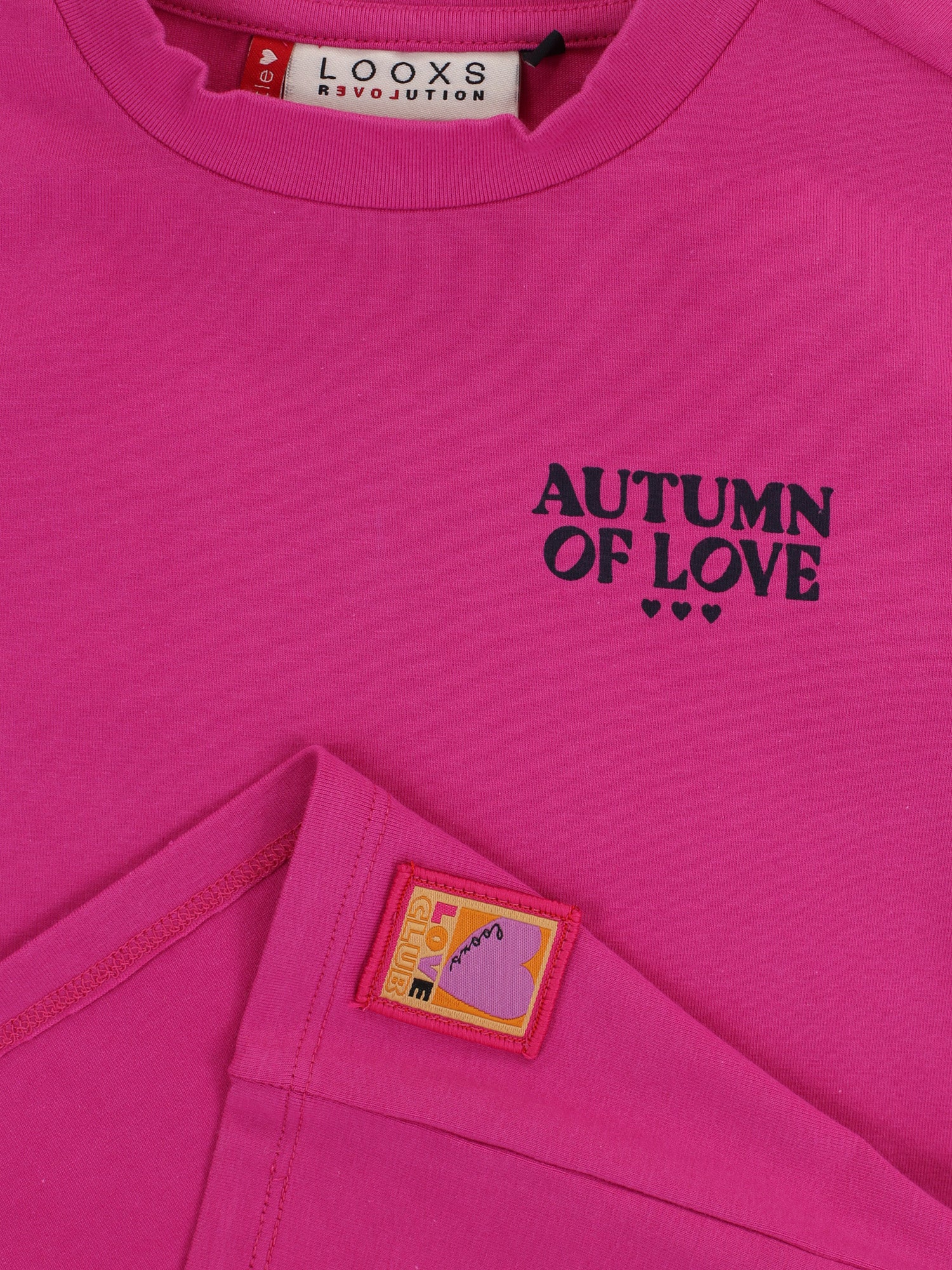 Meisjes T-Shirt Longsleeve van LOOXS Little in de kleur magenta pink in maat 128.