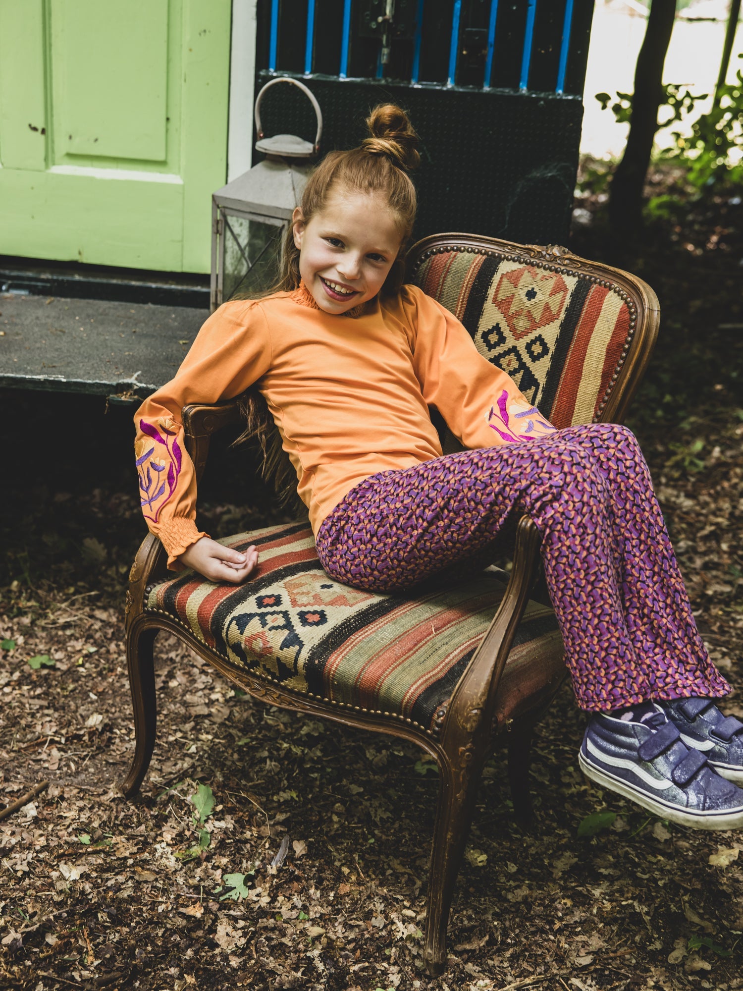 Meisjes T-Shirt Longsleeve van LOOXS Little in de kleur Bright orange in maat 128.