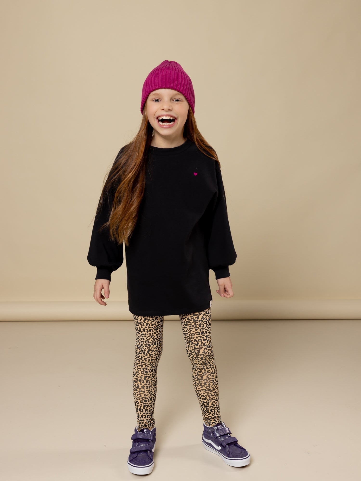 Meisjes Legging van LOOXS Little in de kleur sandy leopard in maat 128.