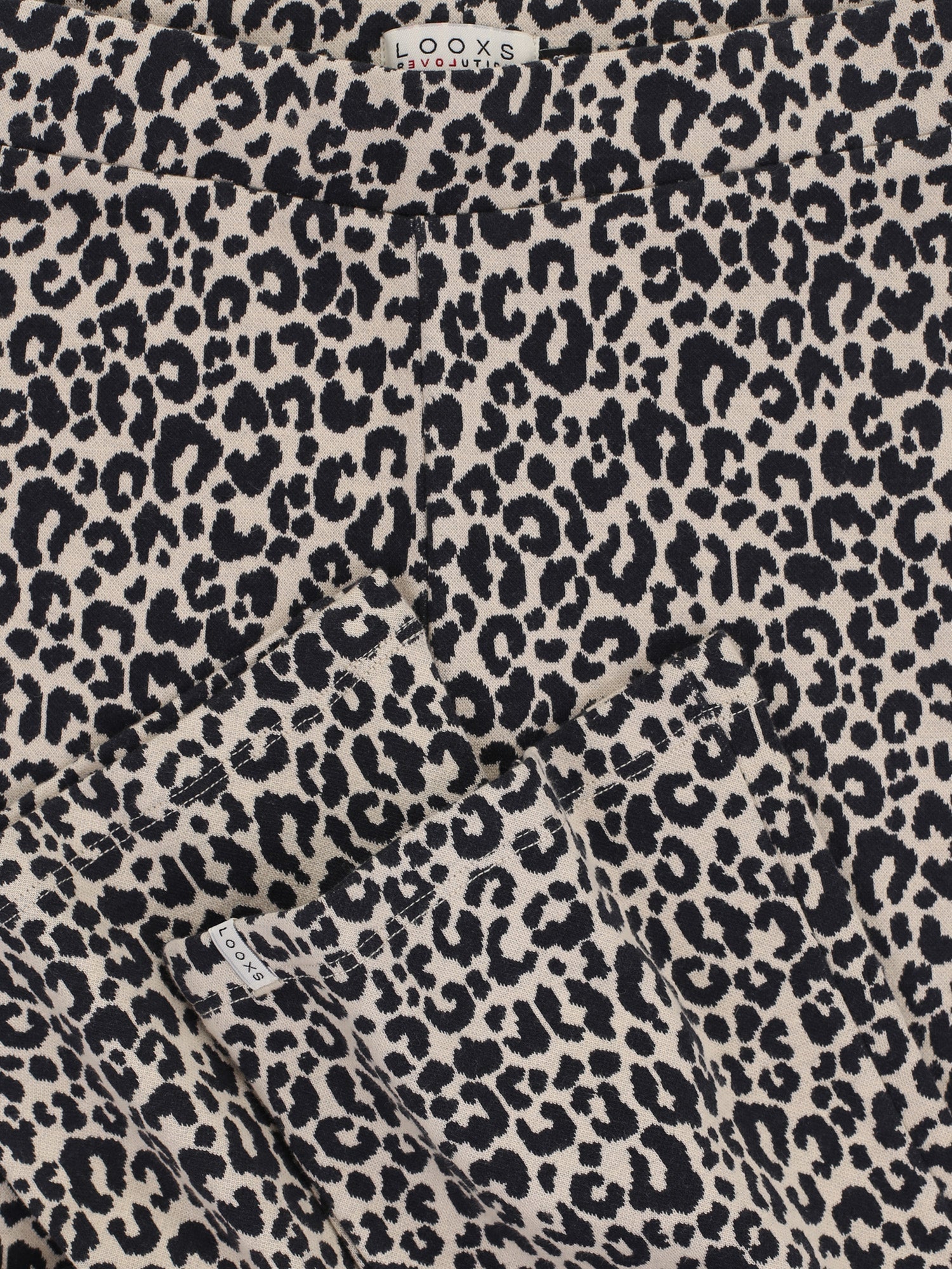 Meisjes Jaquard Pants van LOOXS Little in de kleur sandy leopard in maat 128.