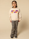 Meisjes Jaquard Pants van LOOXS Little in de kleur sandy leopard in maat 128.