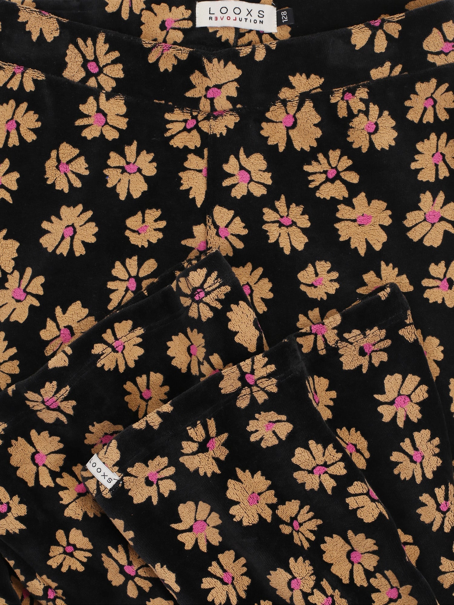 Meisjes Velvet Flaire Pants van LOOXS Little in de kleur soft winterflower in maat 128.