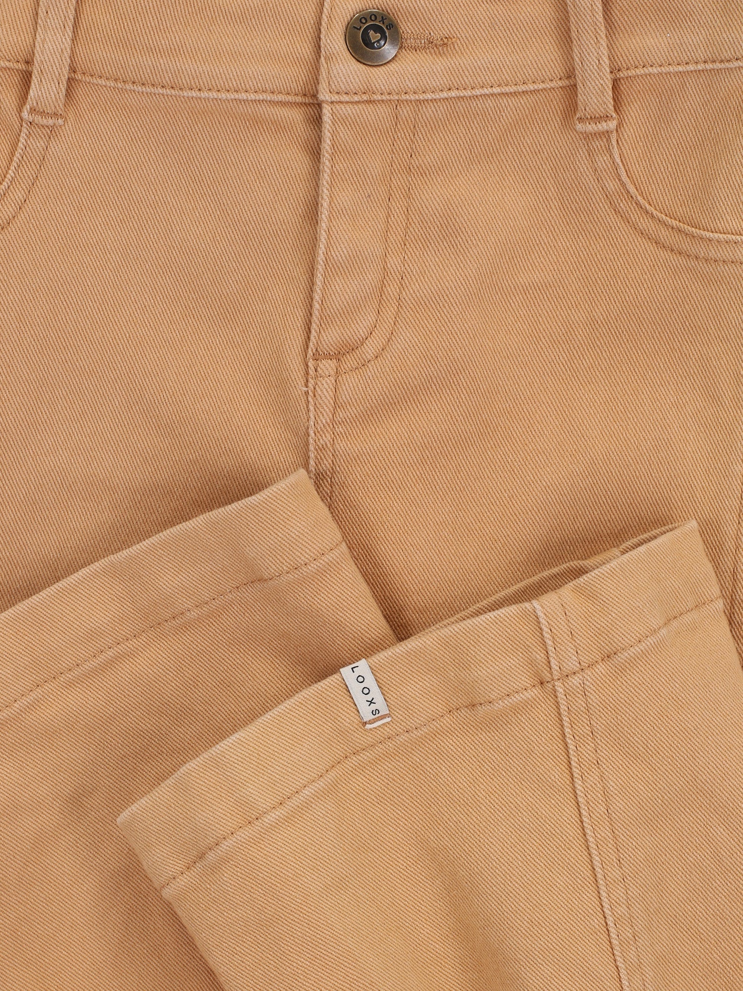 Meisjes Coloured Denim Wide Leg van LOOXS Little in de kleur Vanilla in maat 128.