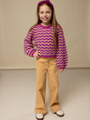 Meisjes Coloured Denim Wide Leg van LOOXS Little in de kleur Vanilla in maat 128.