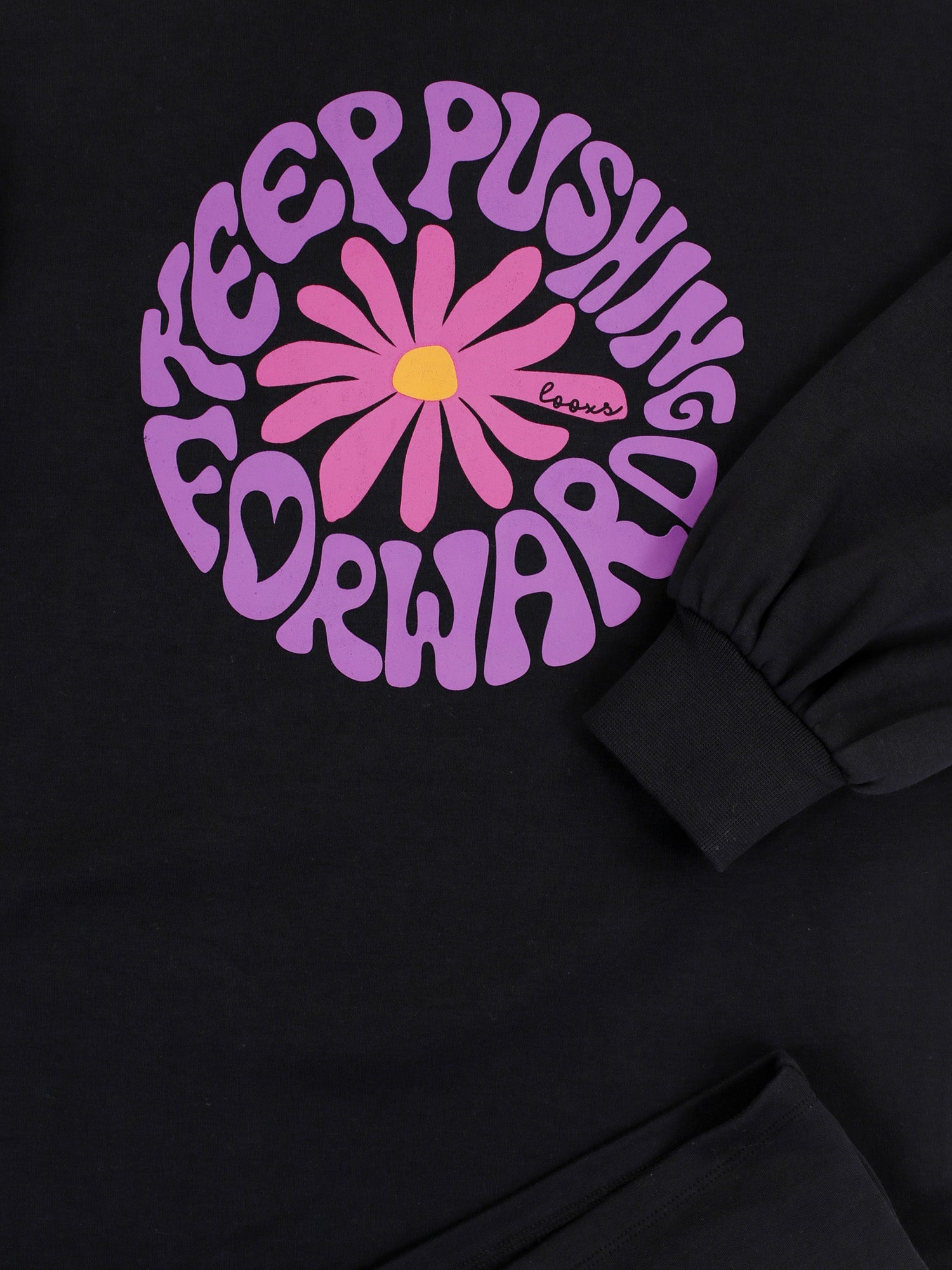 Meisjes Interlock Dress van LOOXS Little in de kleur Graphite in maat 128.