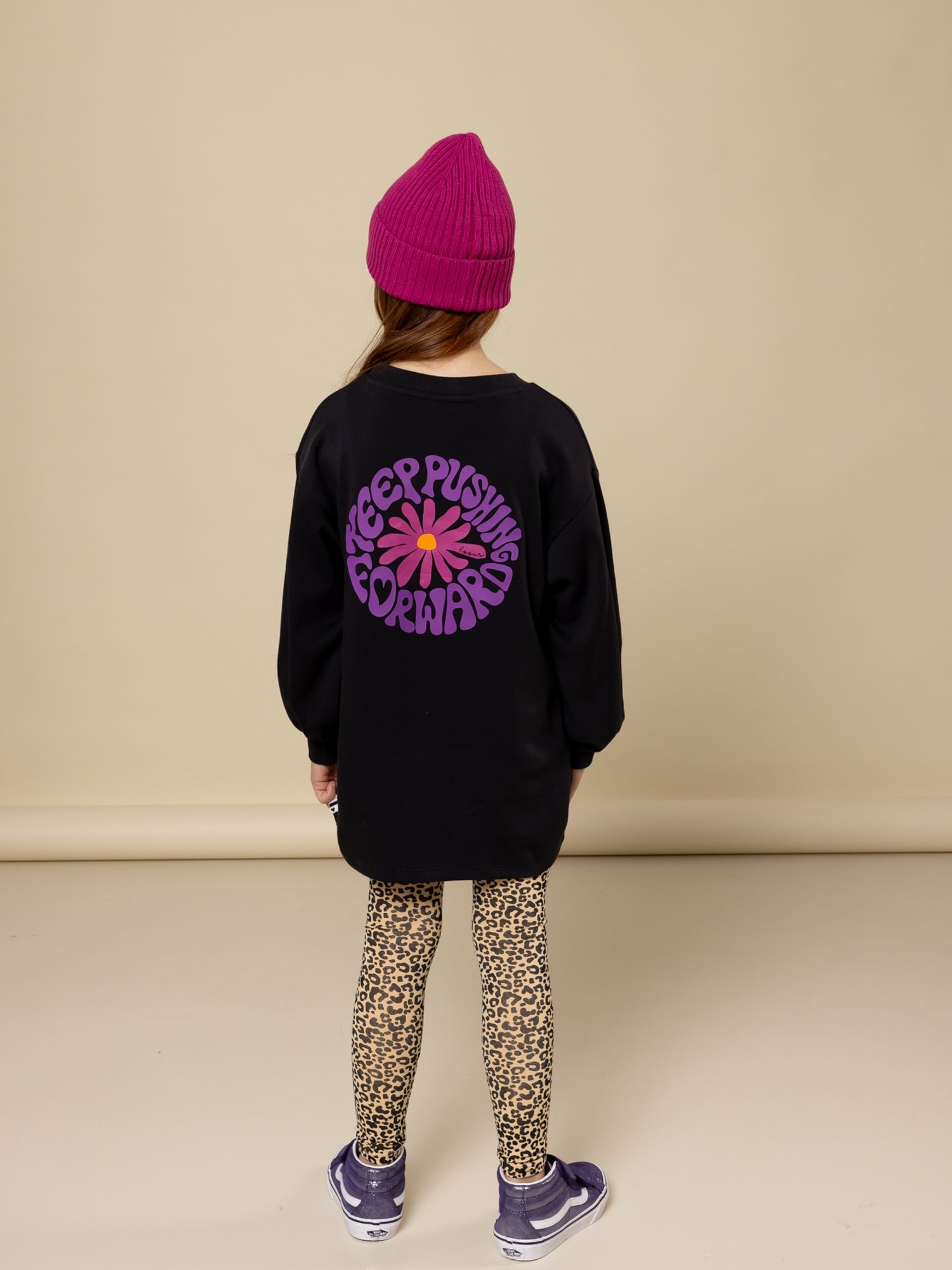 Meisjes Interlock Dress van LOOXS Little in de kleur Graphite in maat 128.