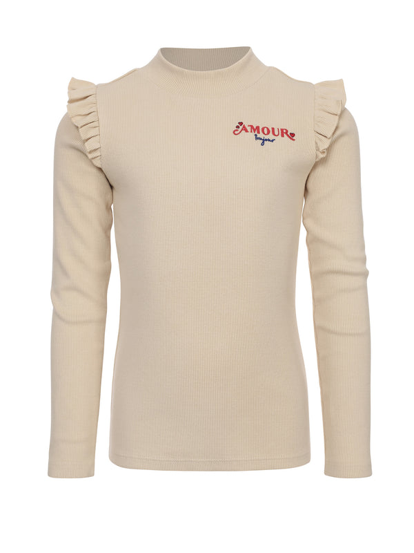 LOOXS Little Rib T-Shirt With Ruffles
