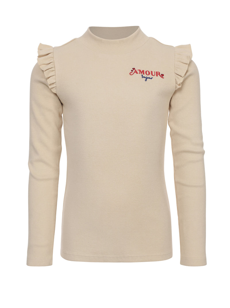 LOOXS Little Rib T-Shirt With Ruffles