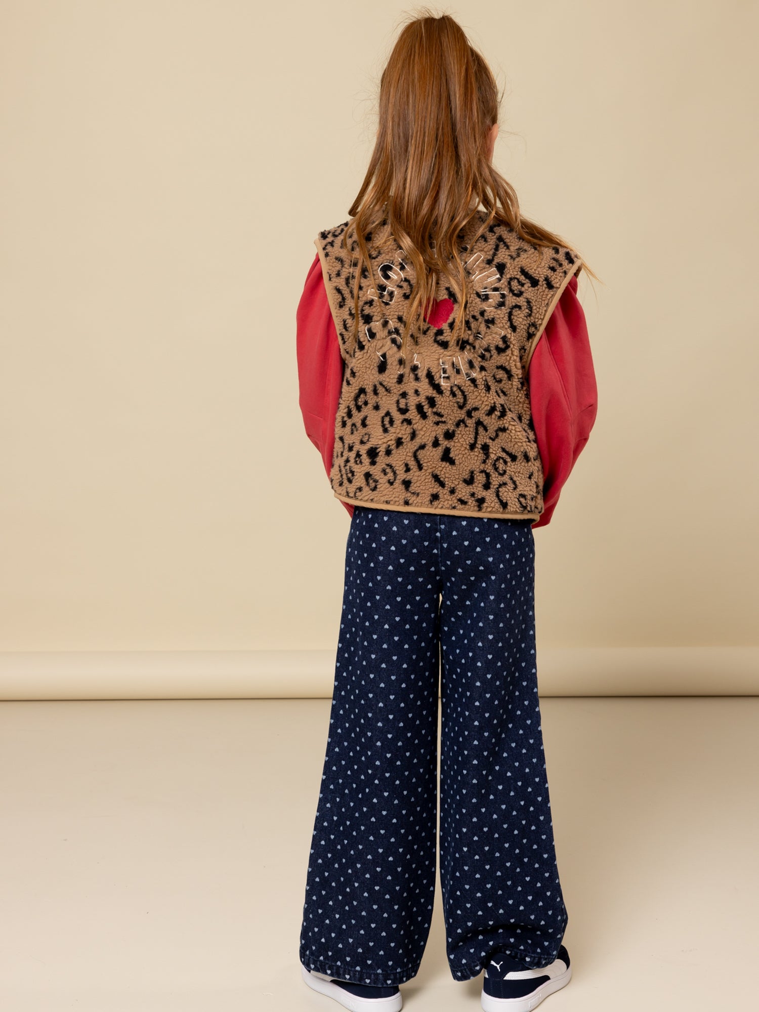 LOOXS Little Heart Denim Wide Leg Pants