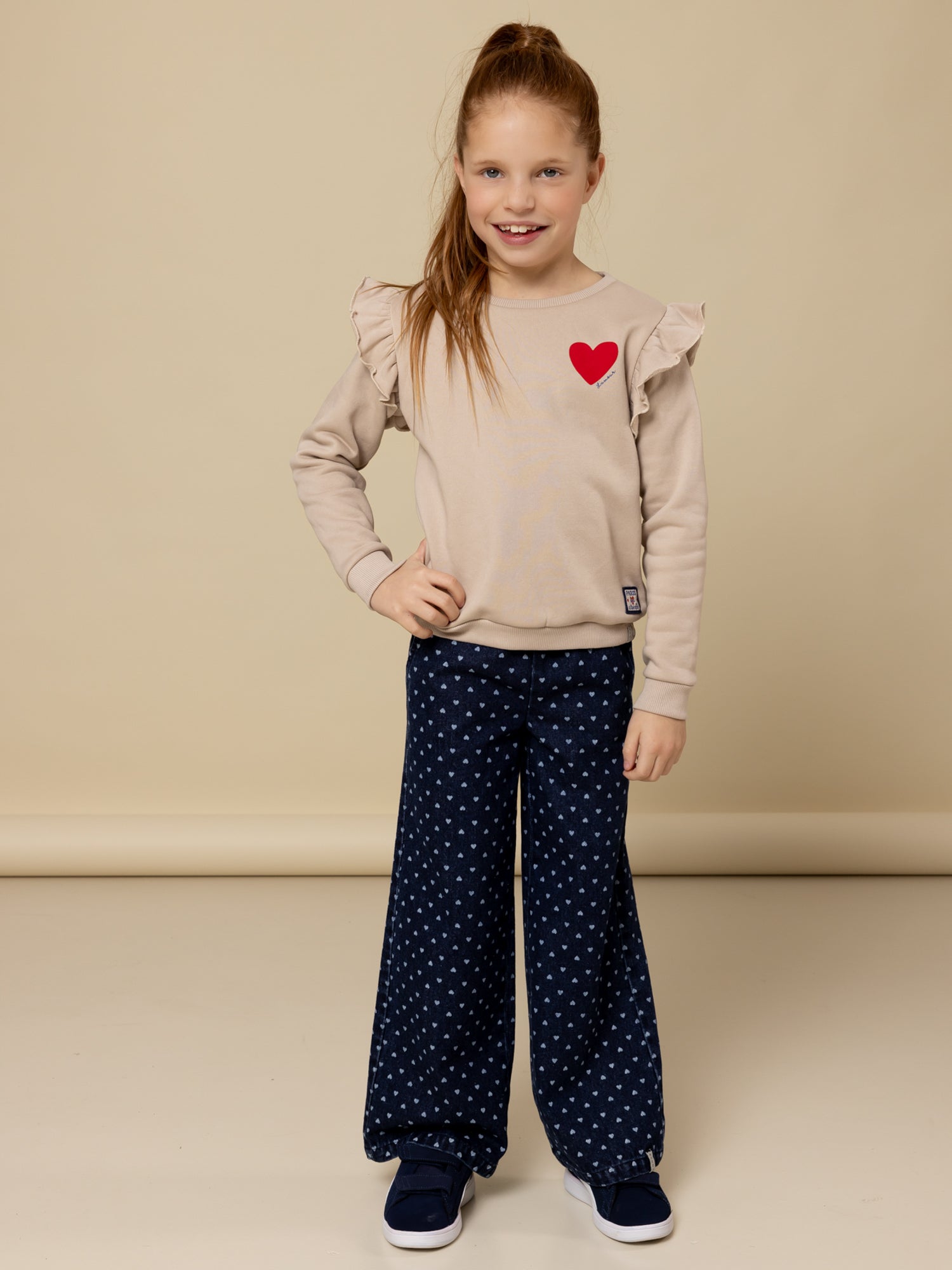 LOOXS Little Heart Denim Wide Leg Pants