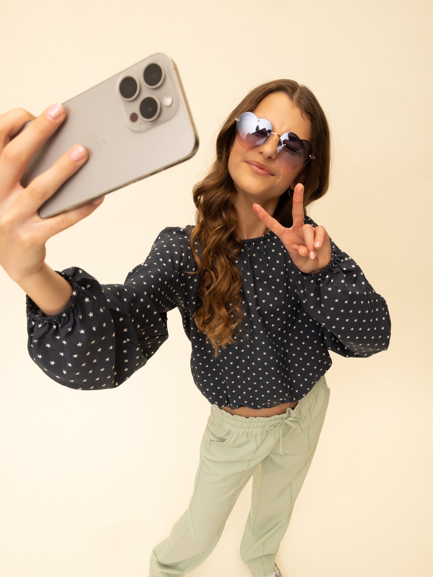 Meisjes Blouse van Looxs 10Sixteen in de kleur Star in maat 170-176.