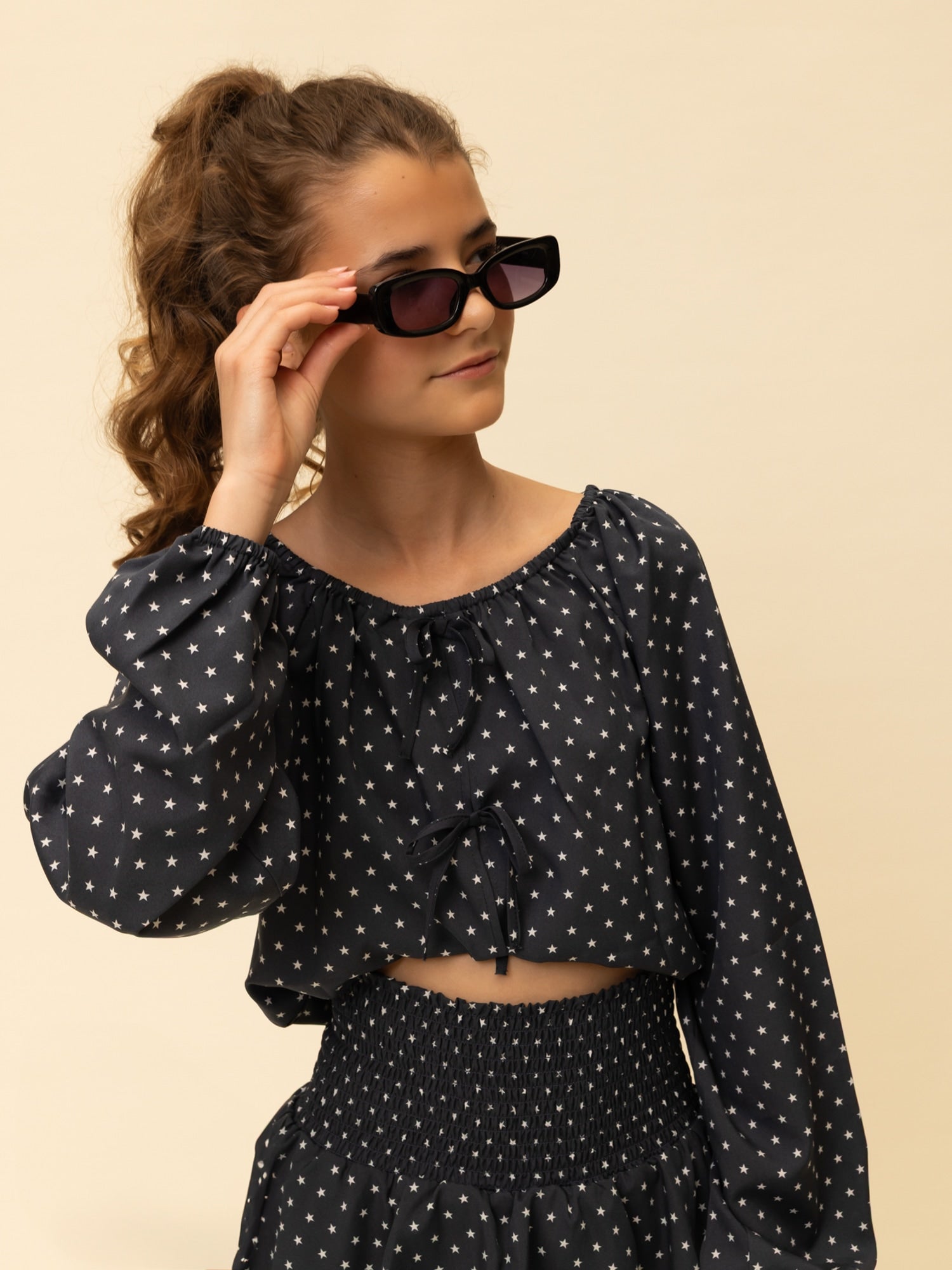Meisjes Blouse van Looxs 10Sixteen in de kleur Star in maat 170-176.