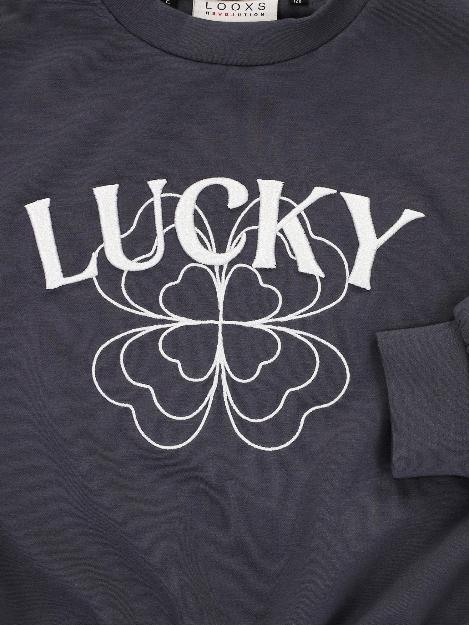 Meisjes Sweater van Looxs 10Sixteen in de kleur Midnight in maat 170-176.