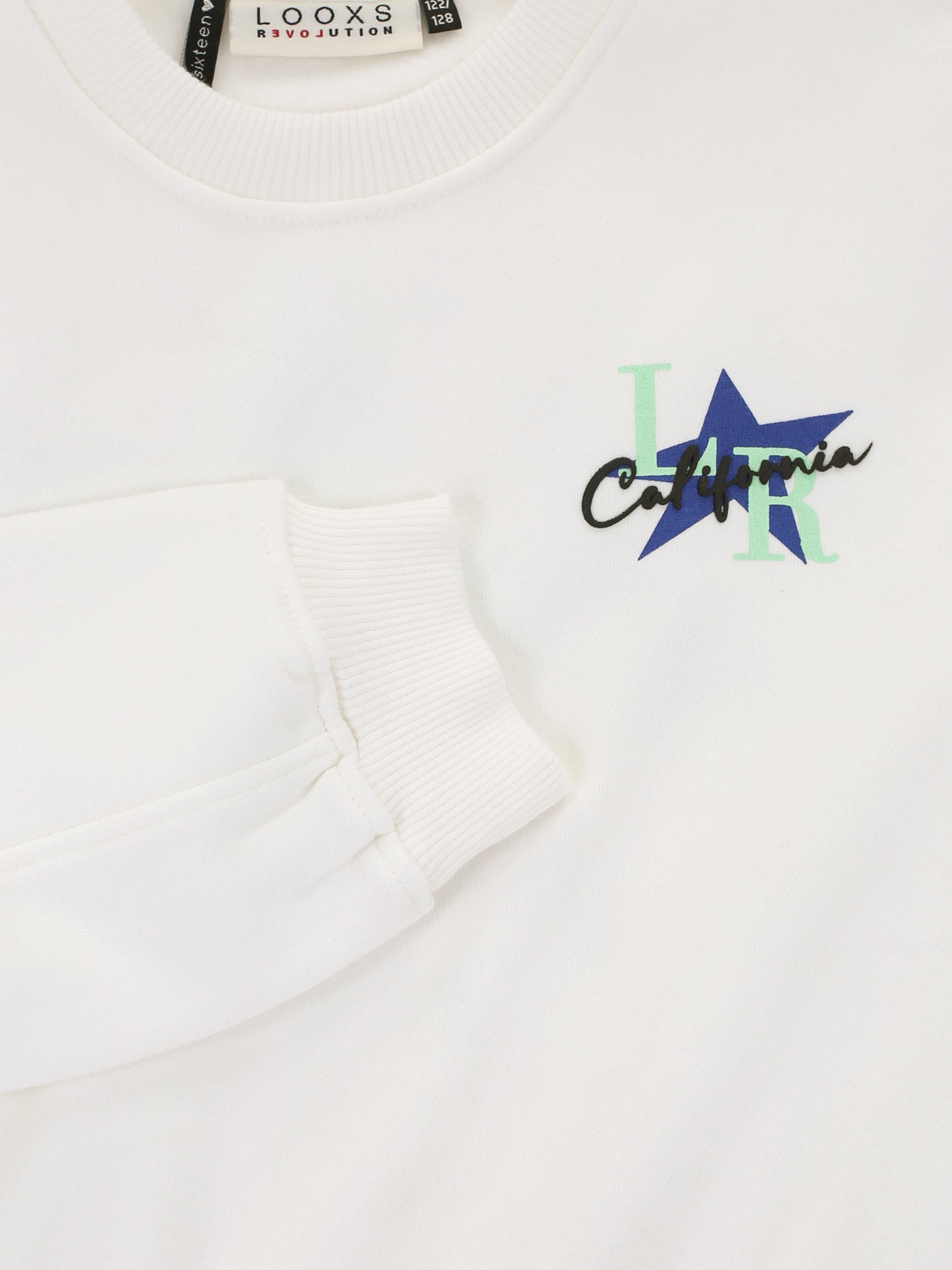 Meisjes Sweater van Looxs 10Sixteen in de kleur White salt in maat 170-176.