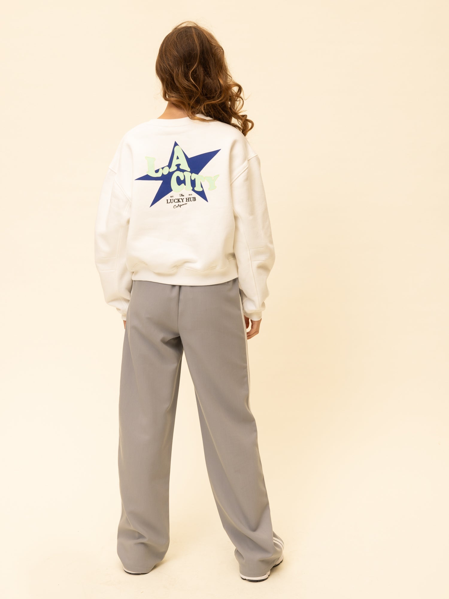 Meisjes Sweater van Looxs 10Sixteen in de kleur White salt in maat 170-176.