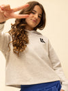 Meisjes Sweater van Looxs 10Sixteen in de kleur Snow melee in maat 170-176.