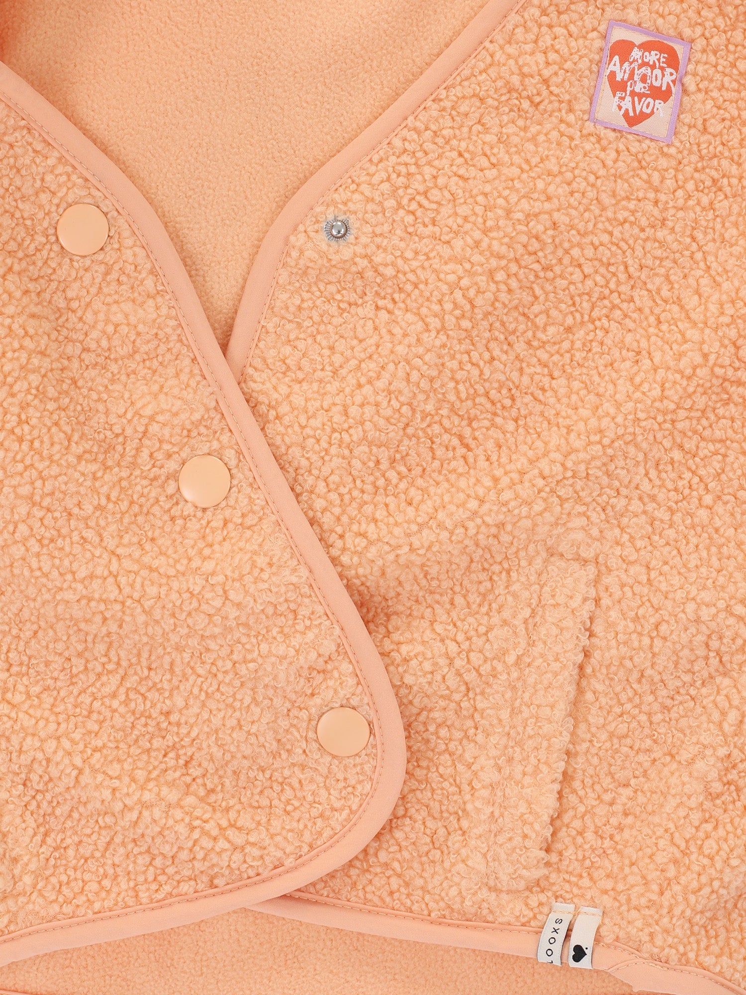 Meisjes Teddy gilet van LOOXS Little in de kleur Soft apricot in maat 128-134.