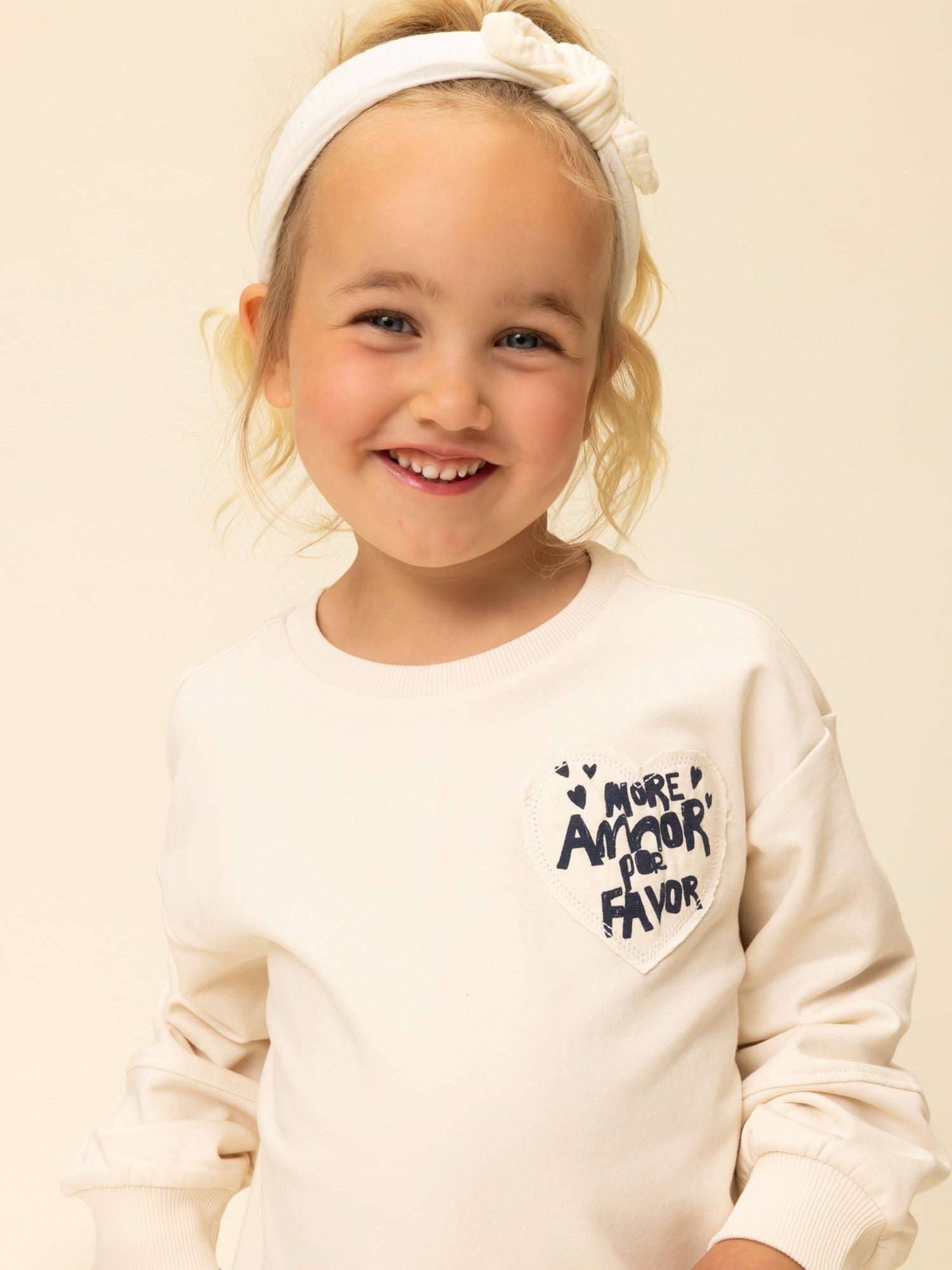 Meisjes Printed sweater van LOOXS Little in de kleur Milk in maat 128.