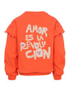 Meisjes Ruffle sweater van LOOXS Little in de kleur Coral in maat 128.