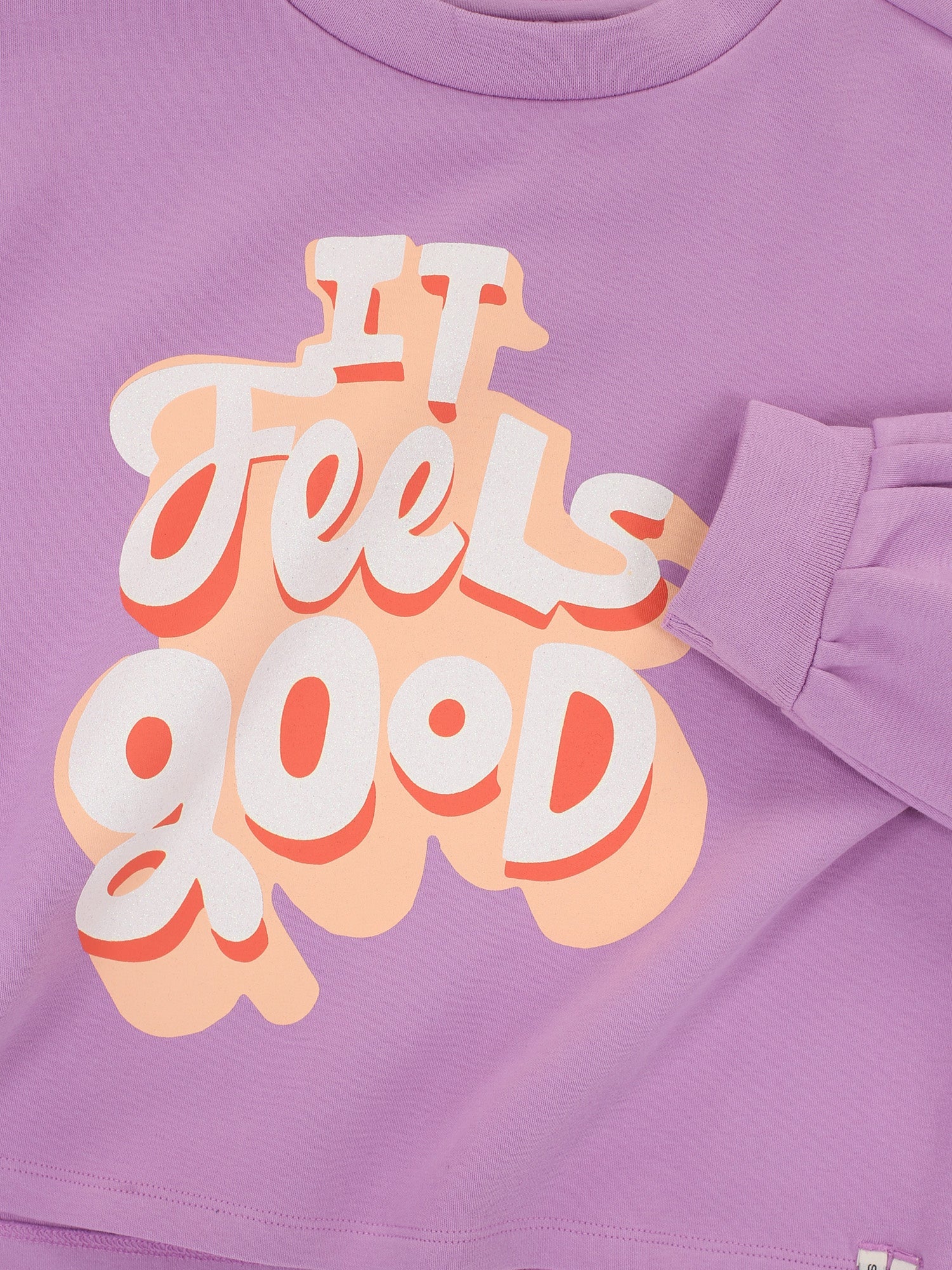 Meisjes Printed sweater van LOOXS Little in de kleur Lilac in maat 128.