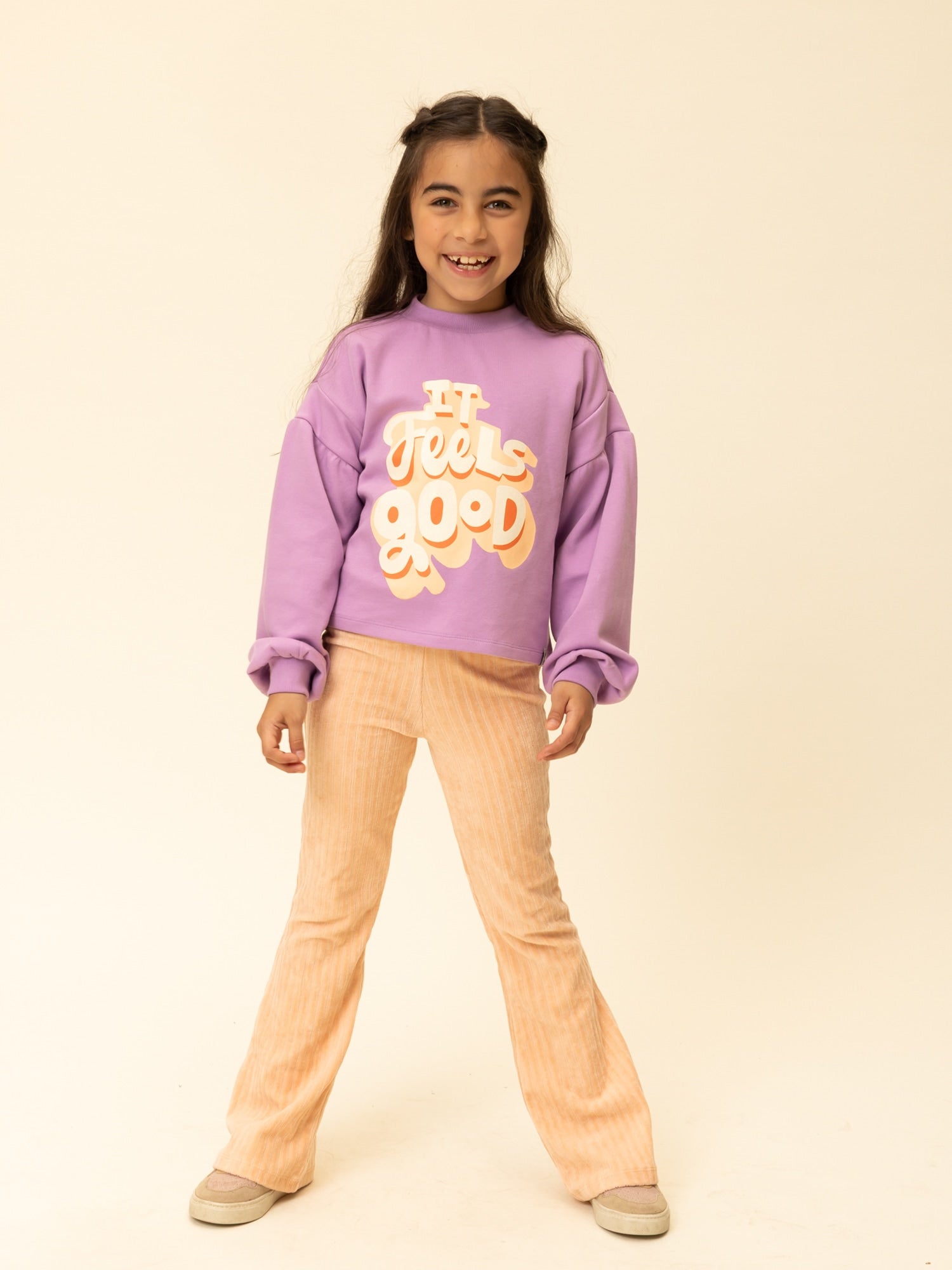 Meisjes Printed sweater van LOOXS Little in de kleur Lilac in maat 128.