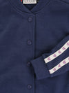 Meisjes Lurex sweat jacket van LOOXS Little in de kleur Dark blue in maat 128.