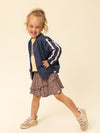 Meisjes Lurex sweat jacket van LOOXS Little in de kleur Dark blue in maat 128.