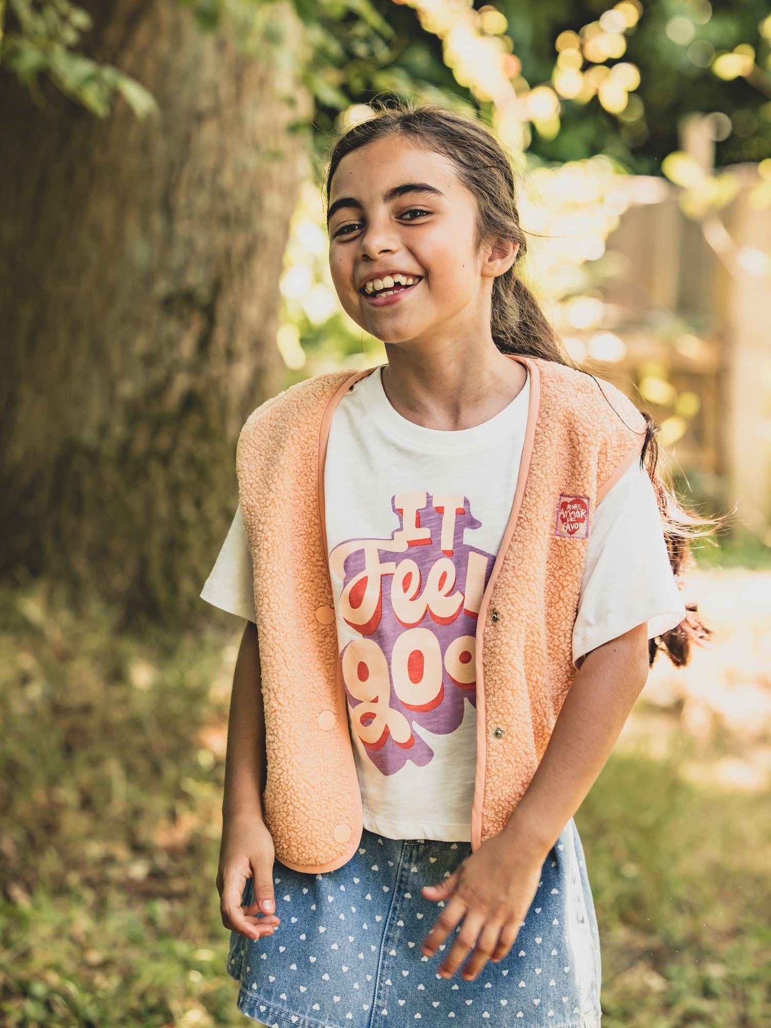 Meisjes Jersey T-shirt s/s van LOOXS Little in de kleur off white in maat 128.