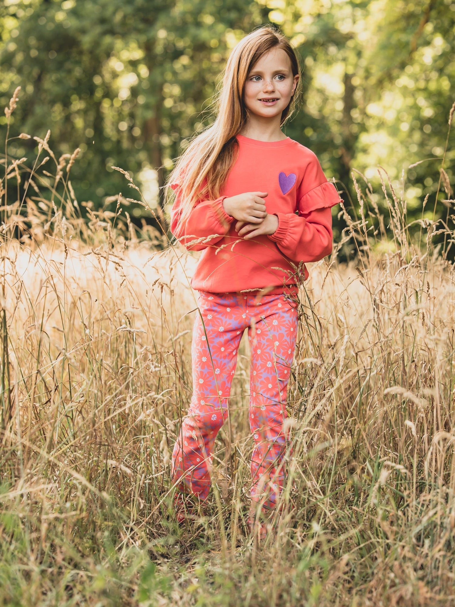 Meisjes Flare pants van LOOXS Little in de kleur Floral Spring in maat 128.