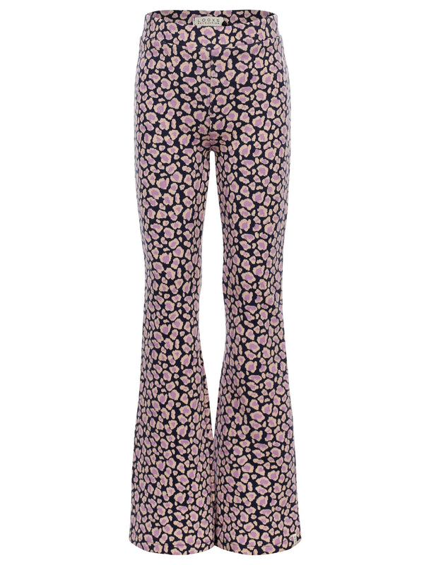 Meisjes Jacquard pants van LOOXS Little in de kleur Blue leopard in maat 128.