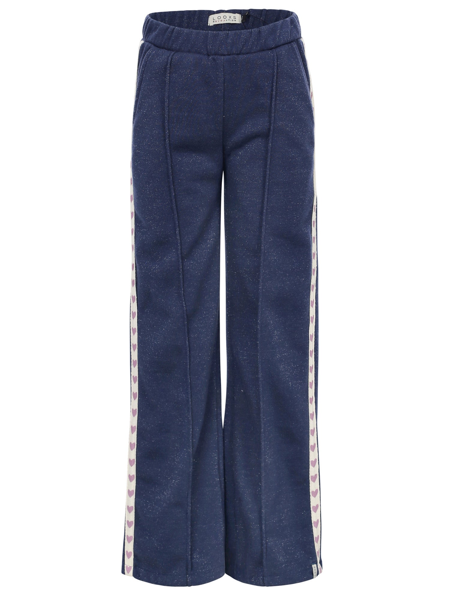 Meisjes Lurex sweat pants van LOOXS Little in de kleur Dark blue in maat 128.