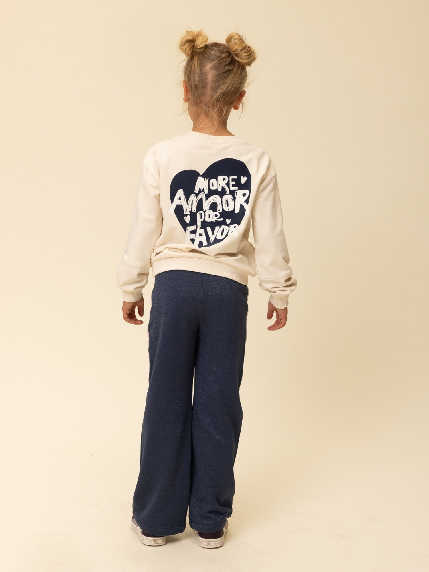 Meisjes Lurex sweat pants van LOOXS Little in de kleur Dark blue in maat 128.