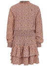 Meisjes Crinkle dress van  in de kleur Blue leopard in maat 128.